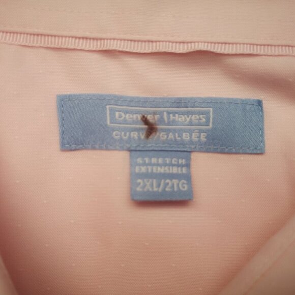 Denver Hayes Ladies Size 2XL Stretch Light Pink Button Front Shirt - Picture 3 of 11